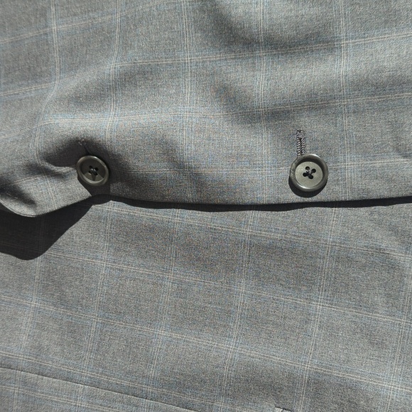 Loro Piana Italy Harry Rosen Gray Wool Sport Coat with Windowpane Fabric 44R - Picture 5 of 11